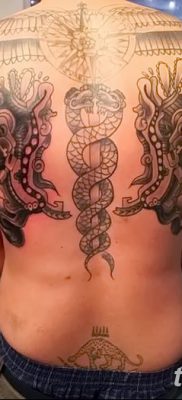 фото тату кадуцей от 21.10.2017 №143 — caduceus tattoo — tatufoto.com