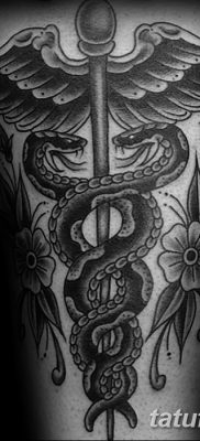 фото тату кадуцей от 21.10.2017 №147 — caduceus tattoo — tatufoto.com