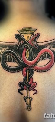 фото тату кадуцей от 21.10.2017 №149 — caduceus tattoo — tatufoto.com