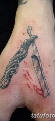 фото тату опасная бритва от 27.10.2017 №045 — tattoo dangerous razor — tatufoto.com