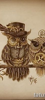 фото тату сова с ключом от 18.10.2017 №010 — owl tattoo with key — tatufoto.com