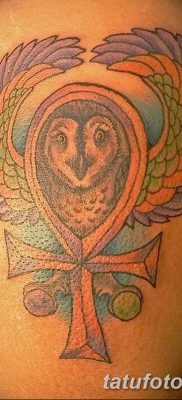 фото тату сова с ключом от 18.10.2017 №012 — owl tattoo with key — tatufoto.com