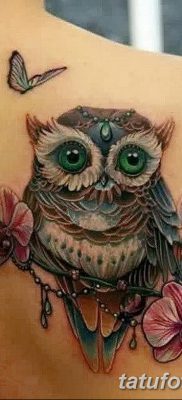 фото тату сова с ключом от 18.10.2017 №014 — owl tattoo with key — tatufoto.com