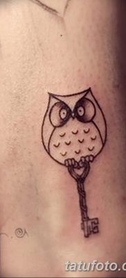фото тату сова с ключом от 18.10.2017 №016 — owl tattoo with key — tatufoto.com