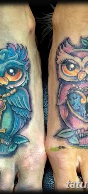фото тату сова с ключом от 18.10.2017 №022 — owl tattoo with key — tatufoto.com