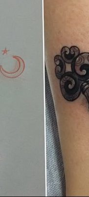 фото тату сова с ключом от 18.10.2017 №034 — owl tattoo with key — tatufoto.com