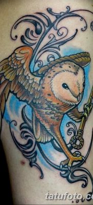 фото тату сова с ключом от 18.10.2017 №035 — owl tattoo with key — tatufoto.com