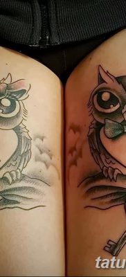 фото тату сова с ключом от 18.10.2017 №036 — owl tattoo with key — tatufoto.com