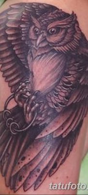 фото тату сова с ключом от 18.10.2017 №037 — owl tattoo with key — tatufoto.com