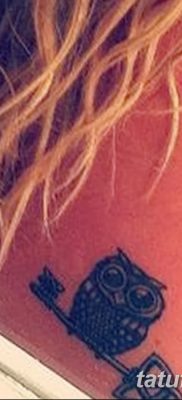 фото тату сова с ключом от 18.10.2017 №048 — owl tattoo with key — tatufoto.com