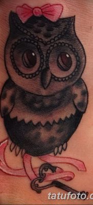 фото тату сова с ключом от 18.10.2017 №050 — owl tattoo with key — tatufoto.com