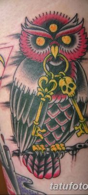 фото тату сова с ключом от 18.10.2017 №055 — owl tattoo with key — tatufoto.com 46234362