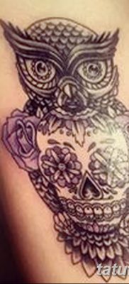 фото тату сова с черепом от 23.10.2017 №021 — tattoo owl with a skull — tatufoto.com