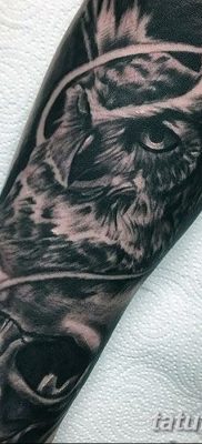 фото тату сова с черепом от 23.10.2017 №087 — tattoo owl with a skull — tatufoto.com