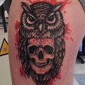 фото тату сова с черепом от 23.10.2017 №115 - tattoo owl with a skull - tatufoto.com