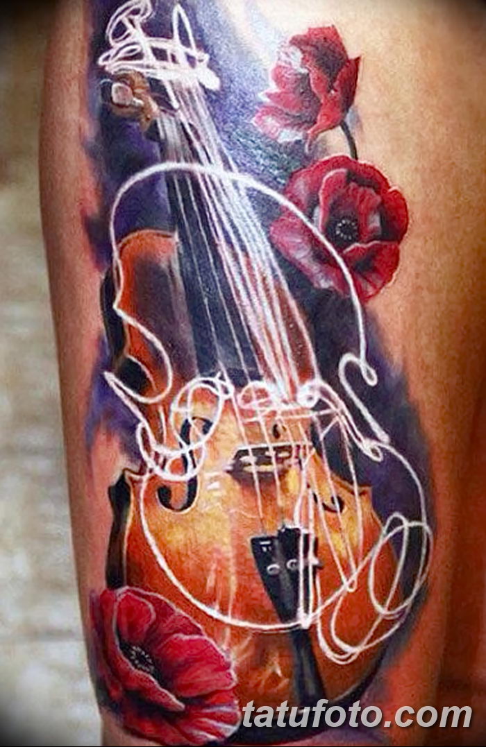 фото тату Скрипка от 26.12.2017 № 120 - tattoo Violin - tatufoto.com.