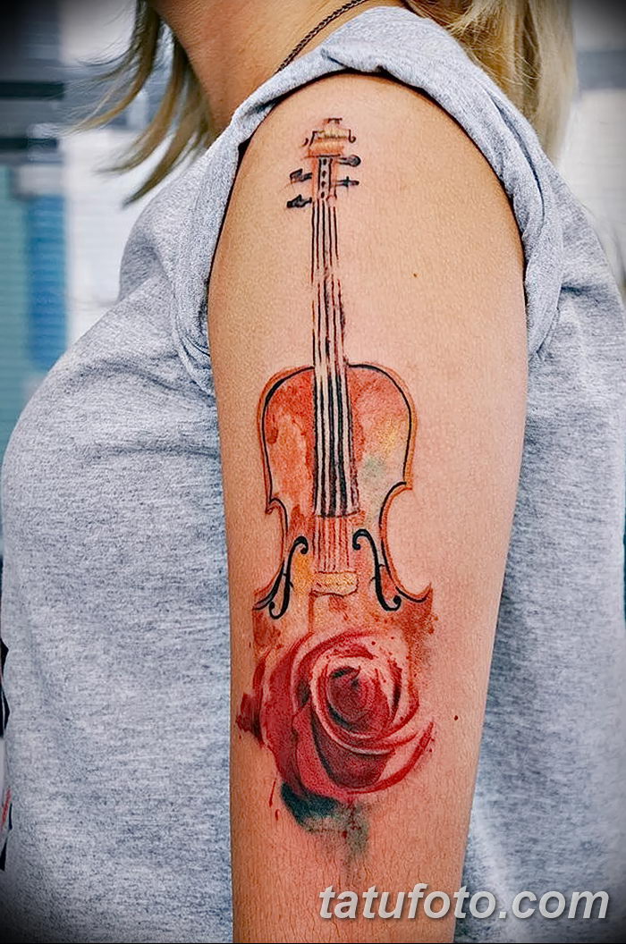 фото тату Скрипка от 26.12.2017 № 133 - tattoo Violin - tatufoto.com.