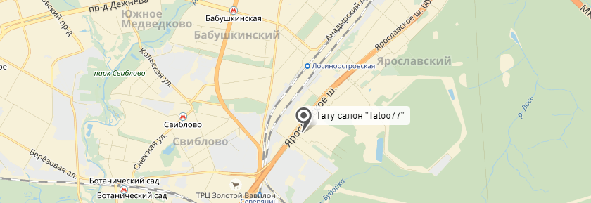 Tattoo-77 - тату салон в Москве - картинка - найти на карте - расположение - проезд