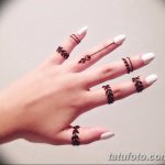 фото Мехенди на пальцах рук от 26.12.2017 №032 - Mehendi on fingers of han - tatufoto.com