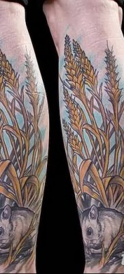 фото тату Колос пшеницы от 21.12.2017 №042 — Wheat spike tattoo — tatufoto.com