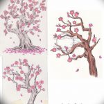 фото Эскизы тату Сакура от 27.01.2018 №145 - Sketches of Sakura tattoo - tatufoto.com