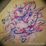 фото Эскизы тату кролик от 09.01.2018 №005 - Sketches of a rabbit tattoo - tatufoto.com
