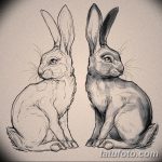 фото Эскизы тату кролик от 09.01.2018 №007 - Sketches of a rabbit tattoo - tatufoto.com