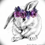 фото Эскизы тату кролик от 09.01.2018 №009 - Sketches of a rabbit tattoo - tatufoto.com