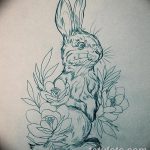 фото Эскизы тату кролик от 09.01.2018 №013 - Sketches of a rabbit tattoo - tatufoto.com