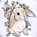 фото Эскизы тату кролик от 09.01.2018 №015 - Sketches of a rabbit tattoo - tatufoto.com