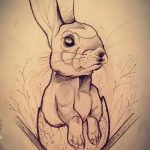 фото Эскизы тату кролик от 09.01.2018 №016 - Sketches of a rabbit tattoo - tatufoto.com