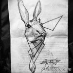 фото Эскизы тату кролик от 09.01.2018 №017 - Sketches of a rabbit tattoo - tatufoto.com