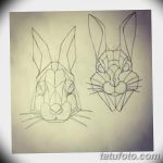 фото Эскизы тату кролик от 09.01.2018 №019 - Sketches of a rabbit tattoo - tatufoto.com