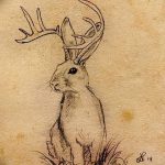 фото Эскизы тату кролик от 09.01.2018 №020 - Sketches of a rabbit tattoo - tatufoto.com