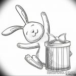 фото Эскизы тату кролик от 09.01.2018 №024 - Sketches of a rabbit tattoo - tatufoto.com