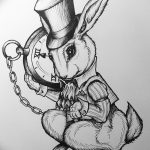 фото Эскизы тату кролик от 09.01.2018 №027 - Sketches of a rabbit tattoo - tatufoto.com