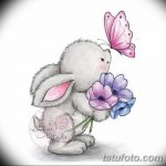 фото Эскизы тату кролик от 09.01.2018 №031 - Sketches of a rabbit tattoo - tatufoto.com