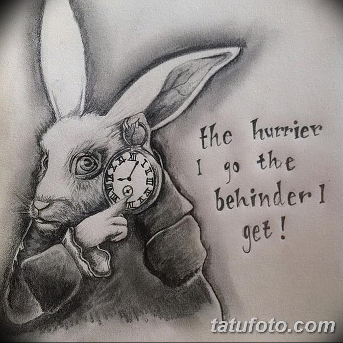 фото Эскизы тату кролик от 09.01.2018 №033 - Sketches of a rabbit tattoo - tatufoto.com