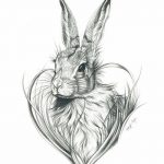фото Эскизы тату кролик от 09.01.2018 №034 - Sketches of a rabbit tattoo - tatufoto.com