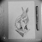 фото Эскизы тату кролик от 09.01.2018 №060 - Sketches of a rabbit tattoo - tatufoto.com