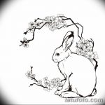 фото Эскизы тату кролик от 09.01.2018 №063 - Sketches of a rabbit tattoo - tatufoto.com