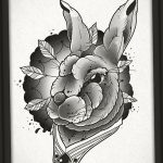 фото Эскизы тату кролик от 09.01.2018 №064 - Sketches of a rabbit tattoo - tatufoto.com