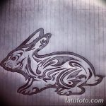 фото Эскизы тату кролик от 09.01.2018 №066 - Sketches of a rabbit tattoo - tatufoto.com