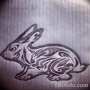 фото Эскизы тату кролик от 09.01.2018 №066 - Sketches of a rabbit tattoo - tatufoto.com