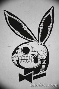 фото Эскизы тату кролик от 09.01.2018 №067 - Sketches of a rabbit tattoo - tatufoto.com