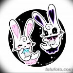фото Эскизы тату кролик от 09.01.2018 №068 - Sketches of a rabbit tattoo - tatufoto.com