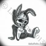 фото Эскизы тату кролик от 09.01.2018 №073 - Sketches of a rabbit tattoo - tatufoto.com