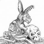 фото Эскизы тату кролик от 09.01.2018 №075 - Sketches of a rabbit tattoo - tatufoto.com