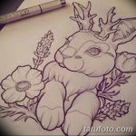 фото Эскизы тату кролик от 09.01.2018 №076 - Sketches of a rabbit tattoo - tatufoto.com