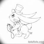фото Эскизы тату кролик от 09.01.2018 №090 - Sketches of a rabbit tattoo - tatufoto.com